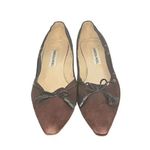 Vanessa Noel Leather Brown Suede Kitten Heel Pumps Career Shoes SIZE 7.5 Photo 3