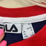 FILA  Logo Long Sleeve Crop Navy/Red/White Sweater Shirt Photo 2