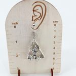 Silver Gothic Frog Skeleton Earrings: Fun Oddities Halloween Jewelry Photo 3