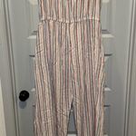 Drew  Blue/Pjnk/White Striped Emerson Strapless Tulip Hem Jumpsuit size L Photo 7