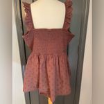 Torrid  Babydoll Cotton Clip Dot Smocked Bodice Flirty Flowy Festival Beach Tank Photo 6