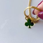 None Vintage Gold Tone Irish Lucky Clover Necklace Photo 6