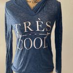 Hoodie pull over long sleeve top Blue Photo 1