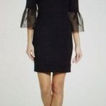 French Connection  Mesh Lula Stretch Bell Sleeve Dress Black Size 6 Photo 0