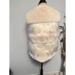 THML  Cream Faux Fur Vest Women's Size S Sleeveless Open Front Layering Photo 1