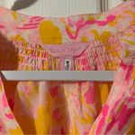 Lilly Pulitzer  Elsa Silk Top in Ooh La La Pink Yellow Floral Size XS Photo 3