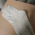 American Eagle Knit Tall Boot Socks Cream Button Detailing One Size Neutral Photo 6