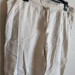Ci Sono Cream Linen Blend Pull On Straight Leg Pants Womens XL Casual Photo 1