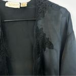 Victoria's Secret Vintage Victoria Secret Black Satin lace Gold Label Robe One Size Photo 3