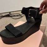 J. Adams Black Platform Wedge Sandals Photo 0
