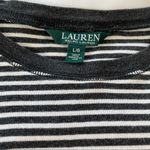 Ralph Lauren LAUREN Top Stripe Faux Suede Elbow Patch Zipper Detail Size Large Photo 4