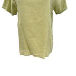 Flax ‎ Top Short Sleeve Blouse T-Shirt Linen Lime Green Size XS Photo 2