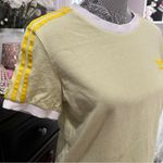Adidas  Originals 3-Stripes Trefoil Ringer Tee Yellow White T-Shirt Size Medium Photo 6