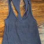 American Eagle Outfitters Cropped Grey Open Back Sweater Tank Gray Photo 0