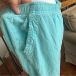 Fresh Produce Light Blue Aqua Turquoise Cropped Capri Pants cotton linen L Photo 2