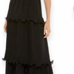 Mac Duggal NWOT 49281 V neck Rosette Trimmed Waist Tired Black Gown Sz 10 Photo 0