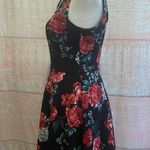 Guess Black Floral zipped dress Size 2 Photo 3