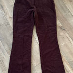 Mango  Suede Burgundy Flare Pants Sz 6 Photo 0