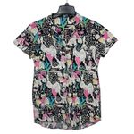 ZARA  WOMAN Shirt Dress‎ Size Small Cat & Lady Dress Pockets Multicolor Photo 0