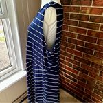 Charter Club  Navy White Striped Sleeveless Dress Flowy Nautical Chevron Skirt Photo 5