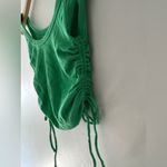ZARA Green Ribbed Ruched Tank Top Photo 1