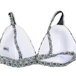 Swimsuits for All Bikini Top Swim Tie Dye Floral Mesh 18 New Blue Photo 1