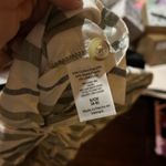 Linen Blend Striped Button and Tie‎ Front White and Green Photo 7