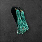 Women’s Boho Turquoise Bead Tassel Earrings Blue Photo 1