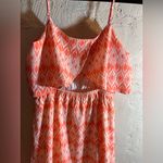 Takara  Vibrant Orange Geometric Maxi Dress Photo 10