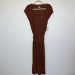 Free People NWT  free-est Trop Belle Midi Dress Honey Bronze Belted Small $98MSRP Photo 2