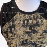 Carmen Marc Valvo Carmen Mark Valvo black gold knee length fit flare sleeveless dress sz 4 Photo 5