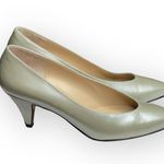 Vintage: Amalfi ❤︎︎ Monica Kitten Heel Pumps ❤︎︎ Pastel Mint Pearl Leather ❤︎︎ 7 Silver Photo 2