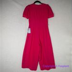 Eliza J New!‎  Short Sleeve V Neck CropJumpsuit Size 2 in Hot Pink Photo 12