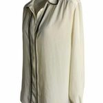 Buttons Vintage Alfred Dunner Silky Dress Shirt 16 Cream Hidden  Long Sleeves Photo 2