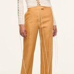 Revolve NWT INTERIOR The Fontaine wool and silk-blend straight-leg pants in salmon. Size 2 Photo 1