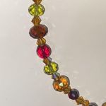 Vintage Earth Tone Faceted Crystals Necklace Orange Photo 4