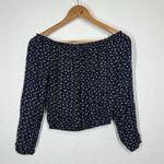 John Galt Brandy Melville  Maura Blue Off the Shoulder Floral Crop Top Photo 1