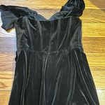 Azazie  Black Sheath Off-The-Shoulder Corset Velvet Convertible Dress Photo 8