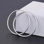 S925 Sterling Silver Lightweight Hoop Earrings for Women Photo 0