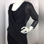 All Saints Lowe Jersey Chiffon Layered Dress Black US 6 Photo 8