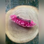 Vintage pink polka dot chiffon ruffle spring clip hair bow Photo 2