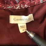 Garnet Hill Womens Red Paisley V-Neck 3/4 Sleeve Dress Pockets Size 6 Photo 2