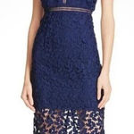 Bardot ‎ navy blue Gemma lace floral embroidered halter cocktail dress size small Photo 0