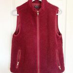 J.Crew Mercantile Cherry Red Fleece Teddy Bear Full Zip Up Vest Size Small Photo 0