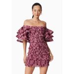 Elliatt  Monica Ruffled Mini Dress in Purple Photo 1
