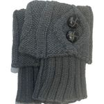 NEW Boot Cuff Dark Gray brown buttons Winter Warm Short Boot Cable Knit Legging Photo 0