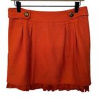 Juicy Couture Mini Skirt Wool With Peekaboo Silk Ruffled Lining Orange Womens 4 Photo 0