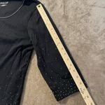 Coldwater Creek  Top Women's Size Large Black Sequins Quarter Sleeve Boat Neck Photo 5