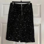 Black Sequin Knee Length Pencil Skirt Photo 7