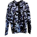 Fabletics  Blue/Grey/Black Camo Zip Up Hoodie Women’s Small Oversized Photo 0